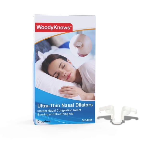WoodyKnows Anti Snoring Nose Dilatator, Ultra Thin Model, Snoring Solution, Nose Blockage Relief, Sleeping Aid, Inner Nose Strips, Stop Mouth Breathing, Moderate Stretching