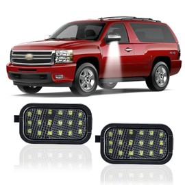 DERMOKA LED Side Mirror Puddle Lights for 2007-2014 Silverado Sierra 2500 HD 3500HD Escalade Suburban Tahoe Yukon, 6000K White 2PCS