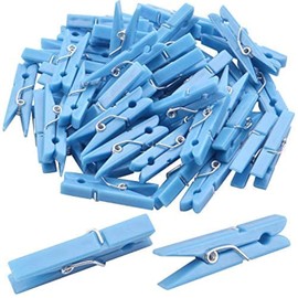 Jdesun 50 Pieces Photo Clips,Mini Plastic Picture Paper Clip Clothespins Peg for Office,Home,Arts(Blue)