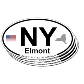 US Decal, Inc. Elmont, New York Oval Sticker 4 Pack