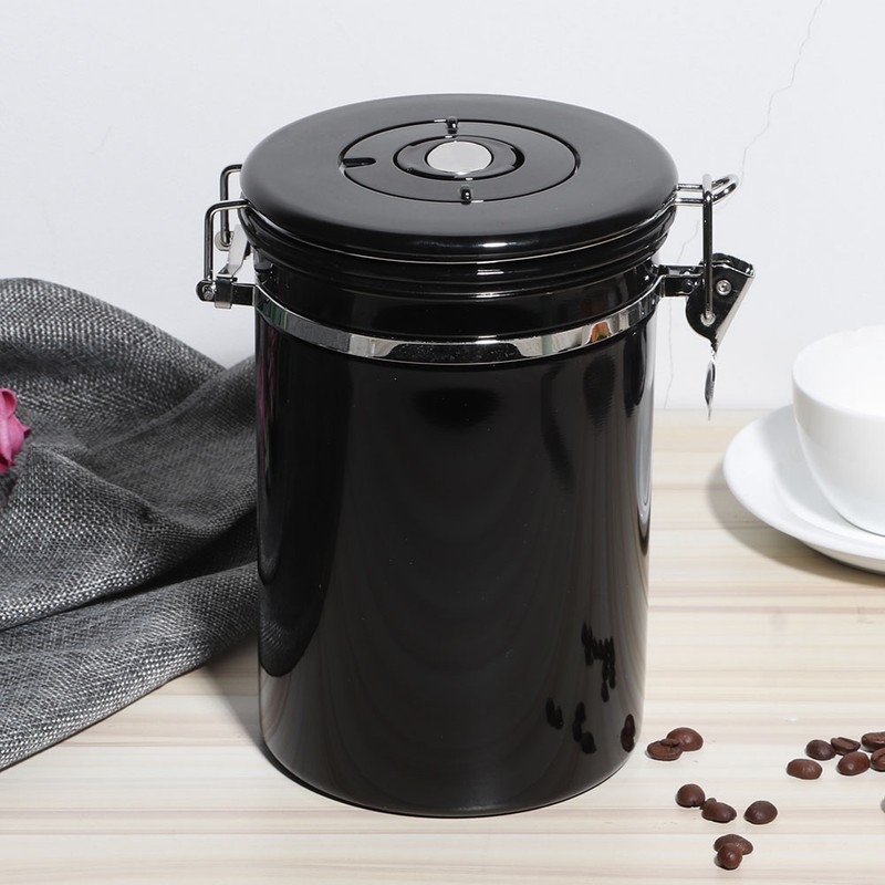 Stainless Steel Sealed Canister Coffee Bean Flour Sugar Container Holder
