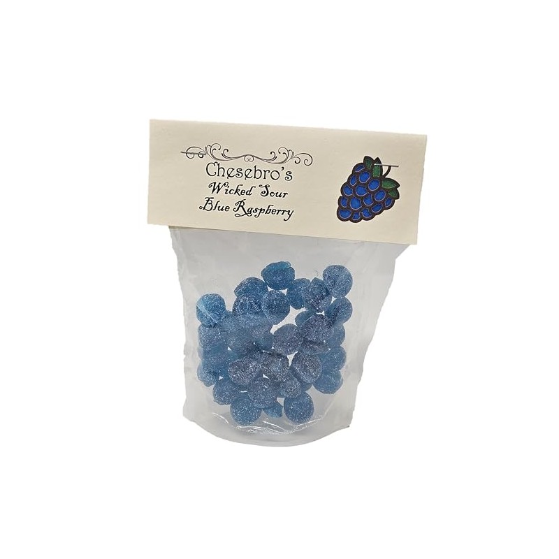 Wicked Sour Blue Raspberry Kettle-Cooked Hard Candy Drops 3 PACK
