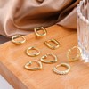 4 Pairs Small Chunky Hoop Earrings Set 14K Gold Plated
