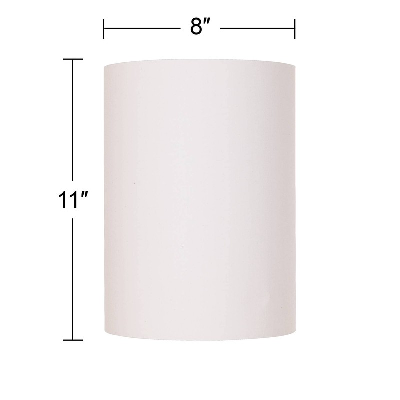 Set of 2 Tall Drum Lamp Shades White Small 8"