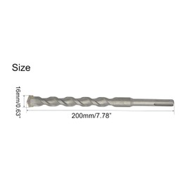 NACX - Broca de martillo giratorio SDS-Plus de 16 mm x 200 mm, broca de mampostería, herramienta giratoria en espiral de carburo cementado para ladrillo, piedra, bloque, hormigón, 2 piezas (vástago