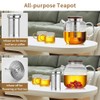 Tetera de vidrio con infusor y tapa, tetera de vidrio