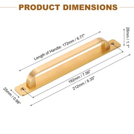 sourcing map 2 Pcs Barn Door Handle, 8.35 Inch Door Pull Handles, Patio Gate Handle for Cabinet Garage Sliding Door Closet Drawer Shed, Gold