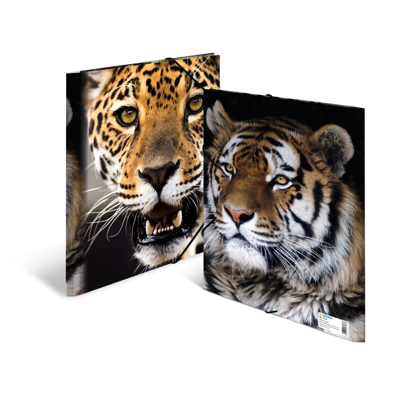 HERMA Elastic Folder Animals with Leopard Motif, A4, Sturdy Plastic,