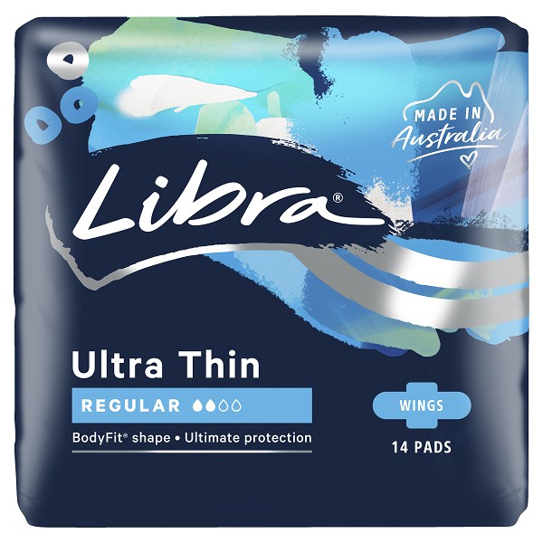 Feminine Hygiene & Period Care>Feminine Hygiene by BRAND>Libra Range Libra Pads Ultra Thin Regular 14 - With Wings