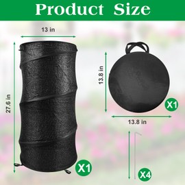 1Pack Pop up Plant Shade Tent Plant Protectors from Insect Animal Garden Sunshade Cloth Net 80% UV Resisitant Sunblock Net with Stakes & Zipper Easy Setup for Mini Vegetable Flower Crop 13"D * 27.6"H