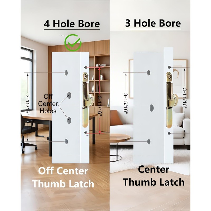 Ruigrit Offset Sliding Patio Door Handle Set with Mortise Lock