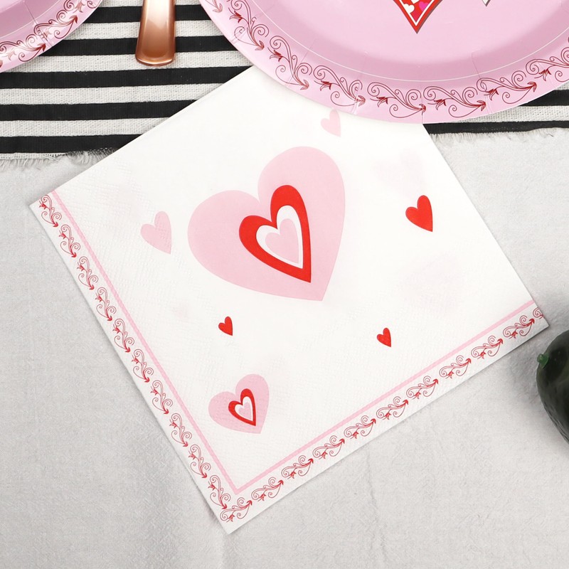 Pandecor - Servilletas desechables para el día de San Valentín,
