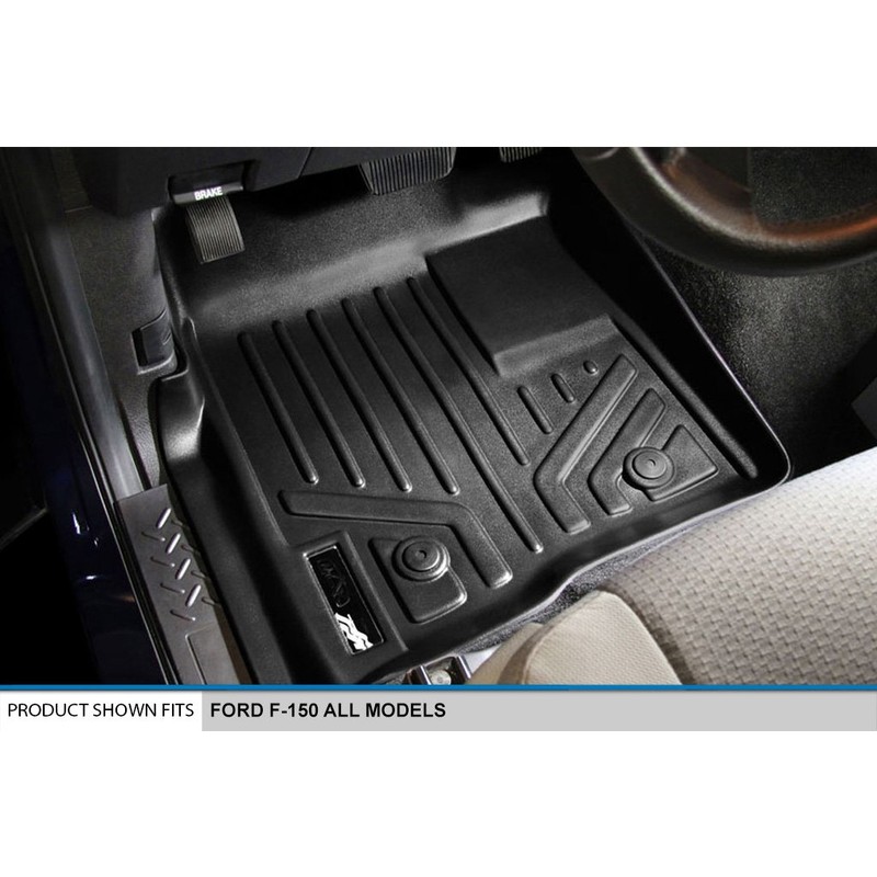 SMARTLINER Custom Fit Floor Mats 2 Row Liner Set Black