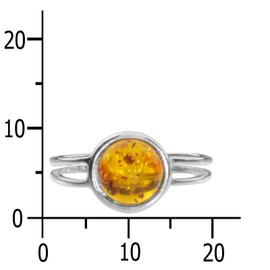 Baltic Sea-Schmuck Ring - Almut - Silver 925/000 - Amber, Amber, Amber