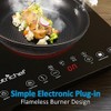 NutriChef Double Induction Cooktop - Portable 120V Digital Ceramic Dual