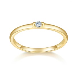 MINDDHA 14K Gold Plated Rings- Infinity Eternity Band- Cubic Zirconia Ring For Wedding/Gold Rings for Women- 2mm Band Size 4