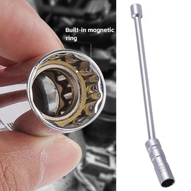 JNNJ Universal Flexible Spark Plug Wrench, Spark Plug Remover Installation Tool, Magnetic Pivoting Magnetic Socket Wrench for Car Motorcycle (16 mm)