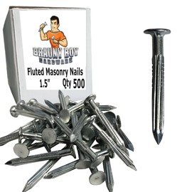 1.5” – Fluted Hardened Concrete Masonry Nails for Cinder Block, Concrete Walls, Cement Board 1.5 in (4d) -Qty (500)