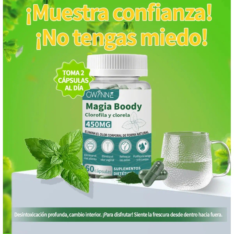 Gwynne Boody Magic Tabletas Clorofila Natural Olor Corporal Femenino Contiene