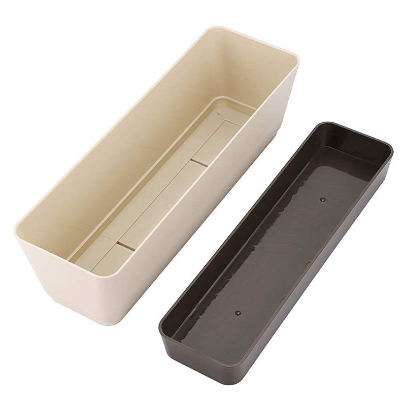 Skelang 3 Pack Rectangle Rectangle Plastic Gardener Outdoor Balcony Flower