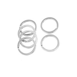 50PCS Ф30MM/35MM Silver Stainless Steel Round Key Rings Flat Split Keychain Keys Holder for DIY Hand Arts Craft (Ф30mm)