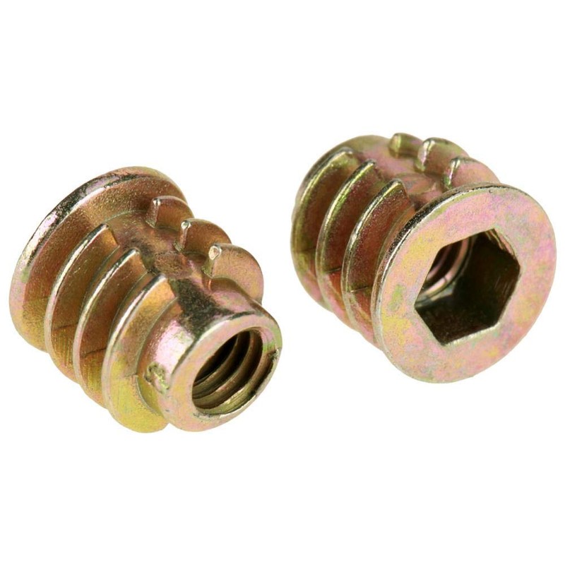 50pcs M4*8mm Screw-in Nut Threaded Insert Nuts Hex Socket Drive