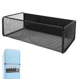 KXVXXV Spice Rack Hanging Magnetic No Drilling for Fridge Magnetic Shelf Magnetic Shelf for Fridge Magnetic Shelves Hanging Shelf for Kitchen, Black