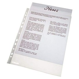 Esselte Perforated Pouch, Clear, Grained, A4, Polypropylene, 43 Microns Lot de 10 (Sachet) Transparent