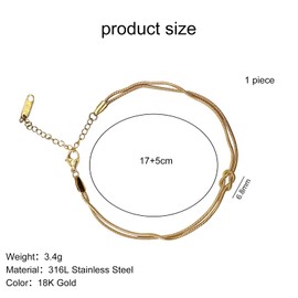 Aikeis 18 Karat vergoldetes Liebesknoten-Armband, exquisites Schlangenkette-Unendlichkeitsarmband, verstellbarer Goldschmuck, Geschenk für Damen, Paare