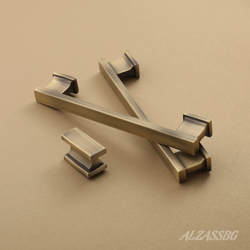 Alzassbg 15 Pack Brushed Antique Brass Cabinet Pulls, 6-1/4 Inch(160mm)