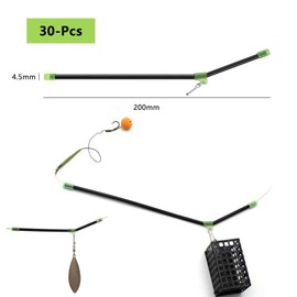 CONNECTION Fishing Anti Tangle Boom Set 30 Pieces Anti Tangle Boom with Swivel Fishing Balance Connector Fishing Anti-Tangle Boom Sleeves Set for Sea Fishing, Boat Fishing, Feeder Accessories (Black)