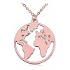 Deluxe Collar Dije Mapa Mundi Dorado Plata Y Oro Rosa