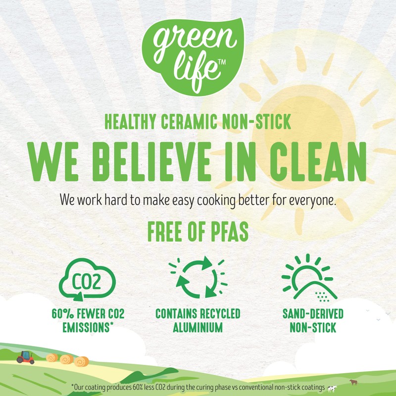 GreenLife Soft Grip Healthy Ceramic Nonstick, 15 Piece Cookware Pots