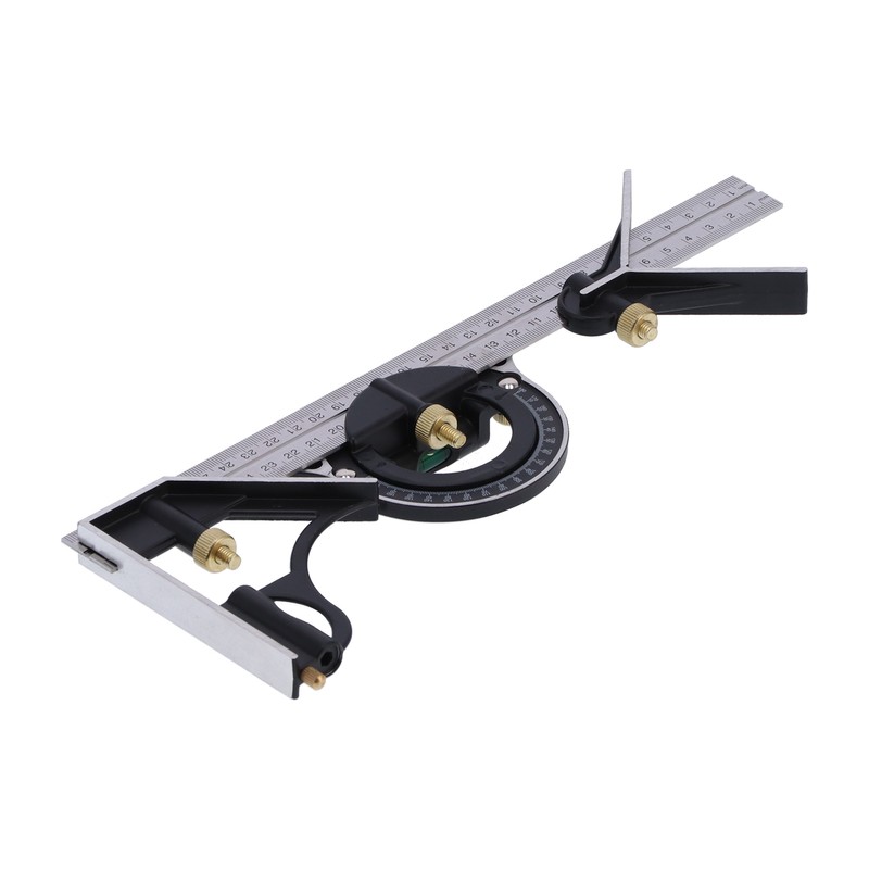 Combination Ruler Stainless Steel Caliper Protractor Angle Guage Woodworking Measure