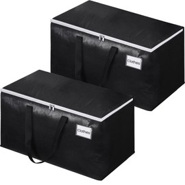 EpicTotes Extra Large Moving Boxes-Moving Bags with Zipper, Carrying Handles and Tag Pocket-Moving Supplies for Space Saving-Totes for Storage-for Moving, Storage, Camping and Travel 93L-2 Pack
