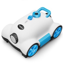 Hinice Cordless Robotic Pool Cleaner Vacuum for Flat Pool in/Above Ground-Lasts up to 150 Minutes-Top Load Filters,Self-Parking,Waterline Cleaning-Perfect for Pools Up to 2152 Sq.ft in Area White