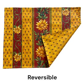 Le Cluny French Provence Placemats- Set of 2 – 100% Acrylic Coated Cotton – Reversible – 18” x 14” – Great for Everyday or Any Holiday (Sunflower Red)