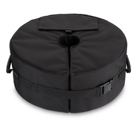 Parasol Base, Round Sand Bag, Sand Filled with Fixed Band, Waterproof, Shockproof, For Outdoor Use, For Signs, Tents, Parasols, Strong Wind Prevention, Accident Prevention (Black)