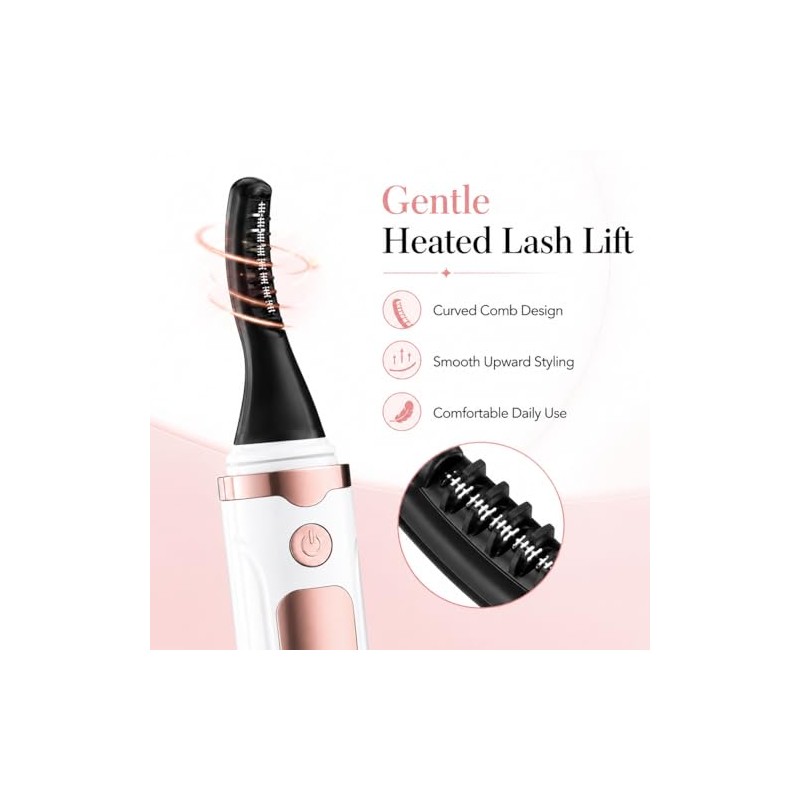 Heated Eyelash Curler for Women, USB Rechargeable Lash Curling Beauty