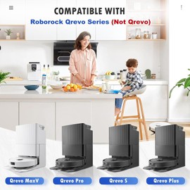 JIEYOUTA Kit de Accesorios para aspiradora Robot Roborock Q revo S/Qrevo Plus/Qrevo Pro/Qrevo MaxV,1cepillos Principales,4bolsas Polvo,4paños fregona,6cepillos Laterales,4HEPA,1cepillo Limpieza
