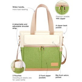 JOYHILL Lunch Bag for Women, Lunch Tote Leakproof Insulated Lunch Box with Shoulder Strap, Adult Reusable Lunch Cooler Tote Bags for Work Picnic Camping Beach (AVOCADO GREEN)