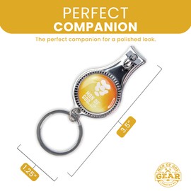 3-in-1 Scripture Nail Clipper Multitool, Green - Man of God, 1 Tim 6:11 - Metal Bible Verse Keychain Nail Clipper Tool with Bottle Opener & Nail File - Christian Pocket Tools For Men