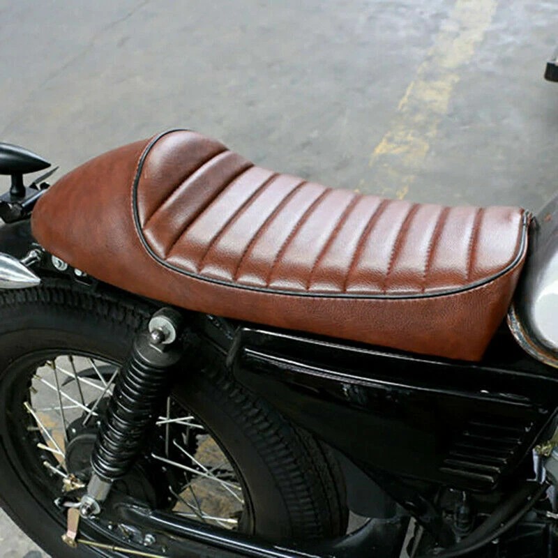 GOODFITMENT Brown Vintage Motorcycle Hump Retro Saddle Seat For Cafe