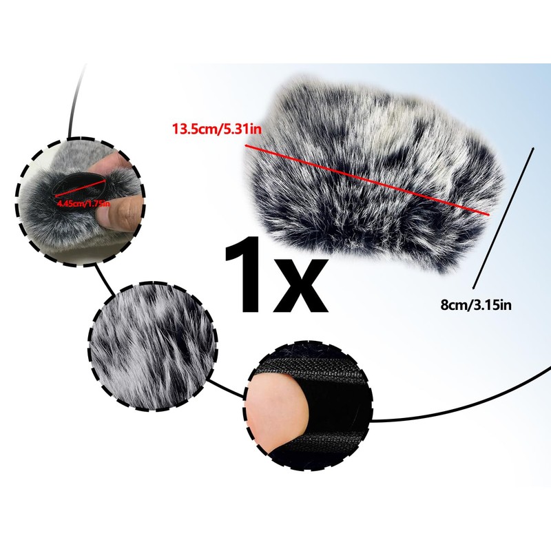 Lhbwhiz Microphone Windscreen, Muff Fur Windscreen, Mini Wind Pop Filter