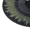 Folding Fan Black Bones Beautiful Peacock Pattern Antique Bamboo Hand
