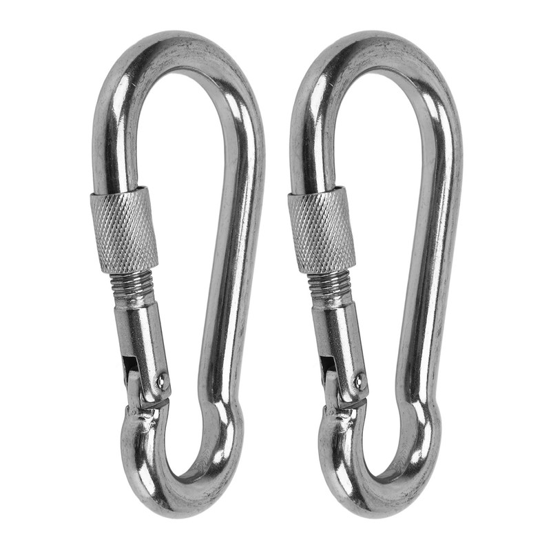 2pcs Stainless Steel Locking Clip Outdoor Camping Locking Buckle for