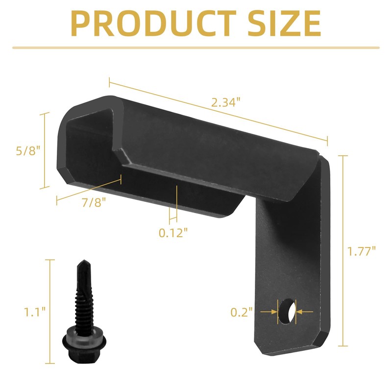 Fence Mounting Brackets for 1x1" Square Rails, Carbon Steel Fence