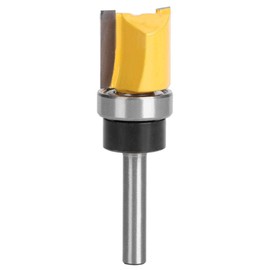 Top Bottom Bearing Flush Trim Router Bits T-shaped Woodworking Milling Cutter Router Bit with 1/4 Inch Shank and 19mm/0.7in Cutting Diameter 6x19x20mm, Milling Cutter