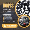 Rexka 100pcs Fender Bumper Shield Fender Liner Push Pin Retainer