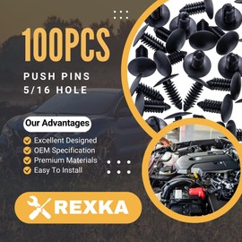Rexka 100pcs Fender Bumper Shield Fender Liner Push Pin Retainer Clips 6030441 for Jeep Dodge Ram Chrysler